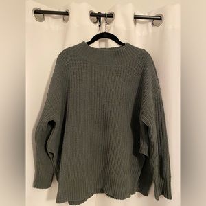 AERIE MOCK NECK SAGE GREEN KNIT SWEATER